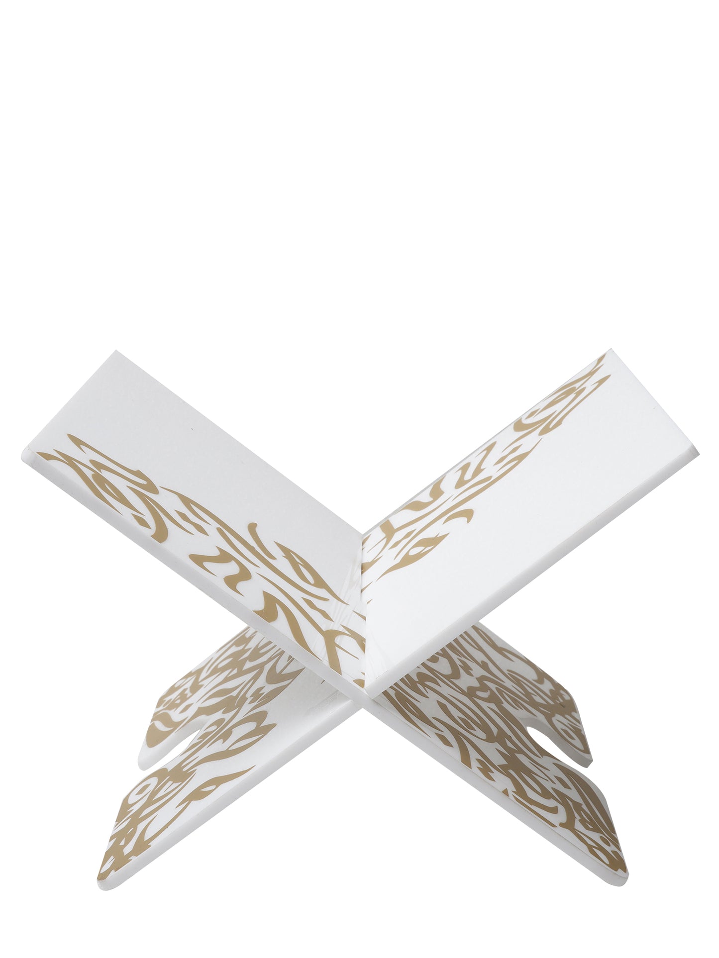 Qur'an Stand with Arabic Calligraphy - White