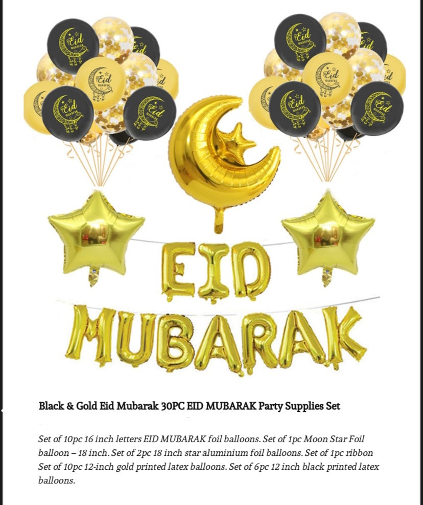 Eid Mubarak 30pcs Balloon Set