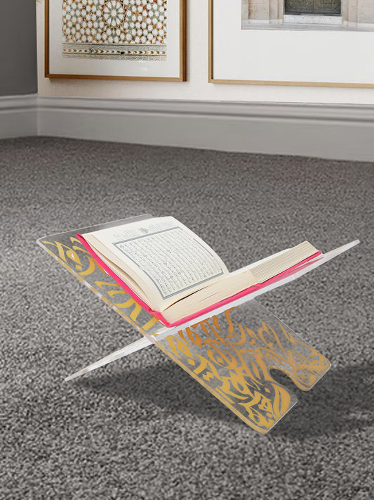 Qur'an Stand with Arabic Calligraphy - Clear